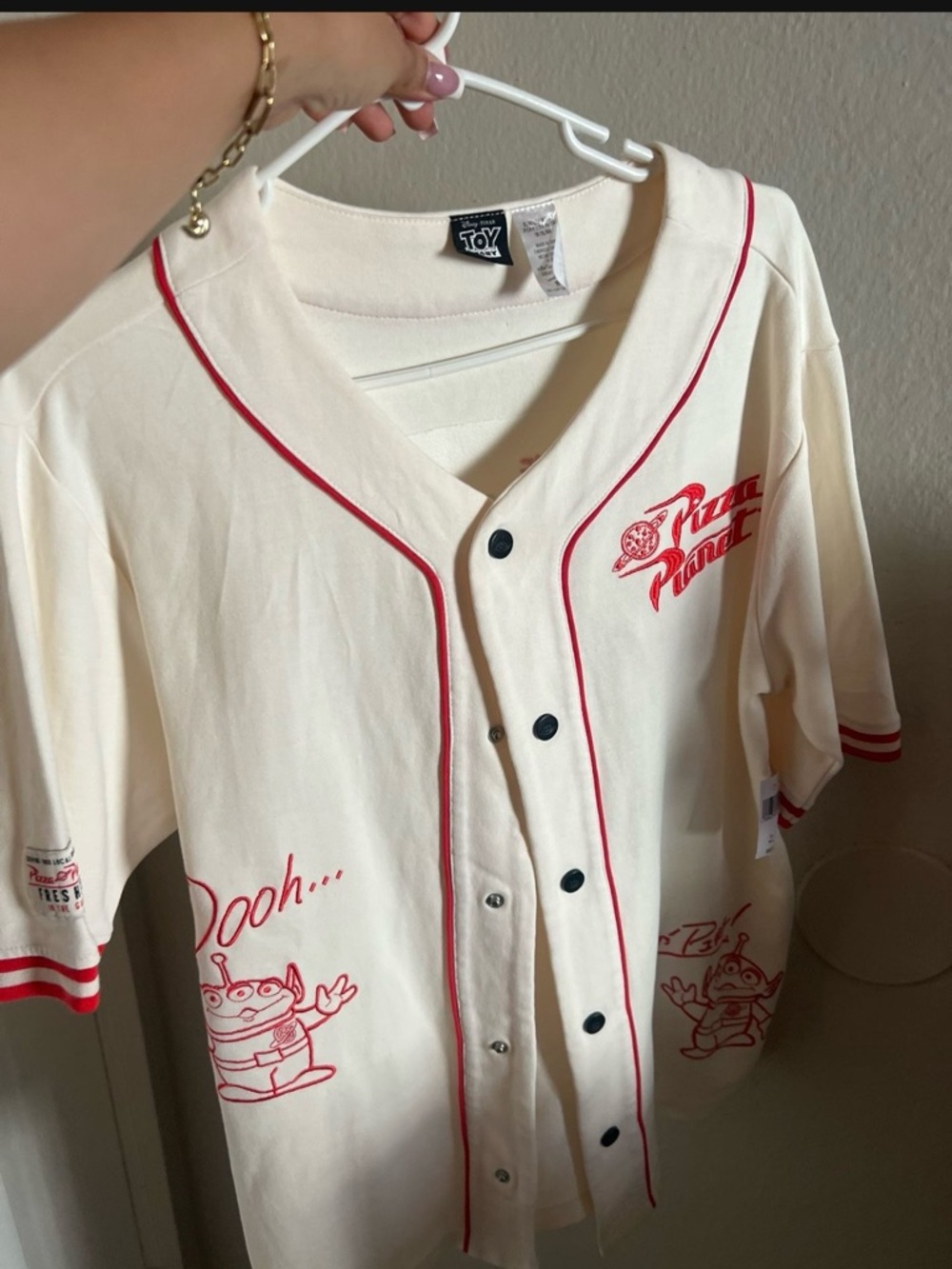 Toy Story x Pizza Planet Cream Baseball Jersey